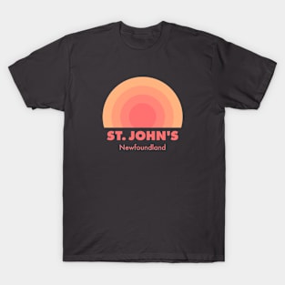 St John's Newfoundland Retro Orange T-Shirt